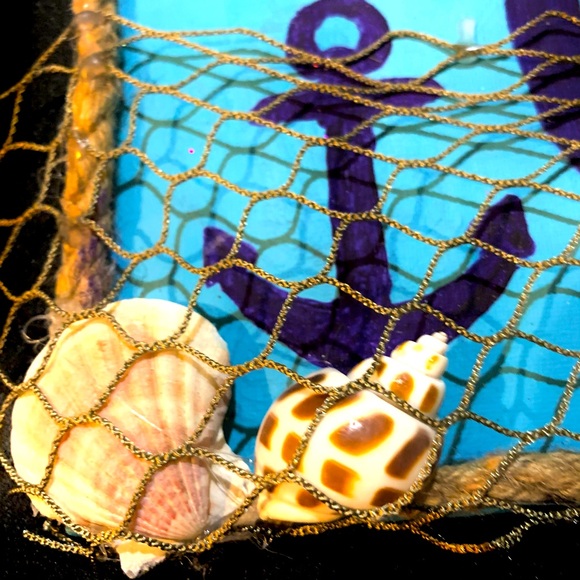 Wall Art “C” Monogram Painted Nautical Canvas - Picture 2 of 3